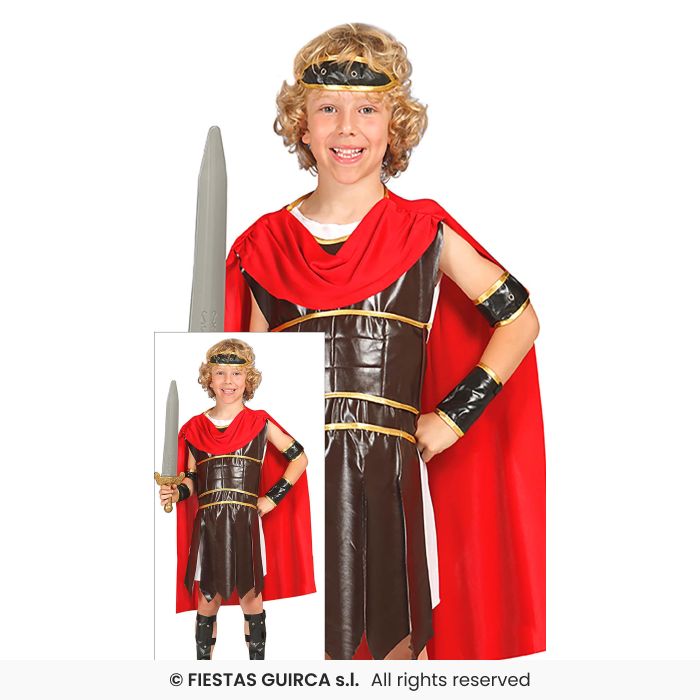 Roman Warrior Costume Boys Gladiator Kids Fancy Dress Outfit Book Day Age 5-12
