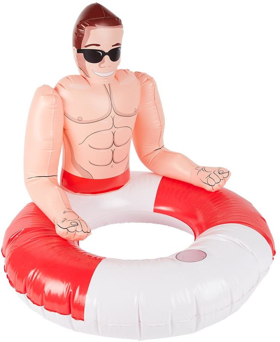 Baywatch Life Saving 35" Rubber Ring Inflatable Lifeguard Hunk Swim Ring