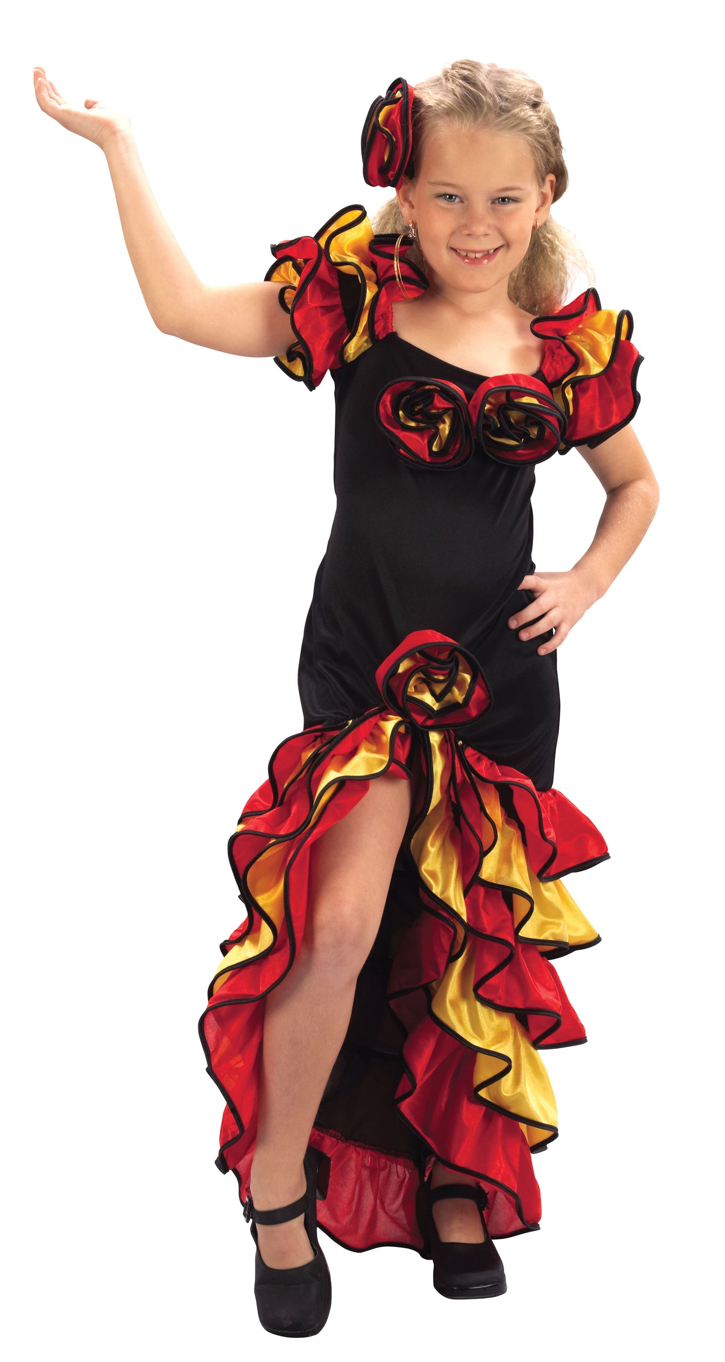 Rumba Girls Costume Child Flamenco Spanish Mexican Fancy Dress Outfit New