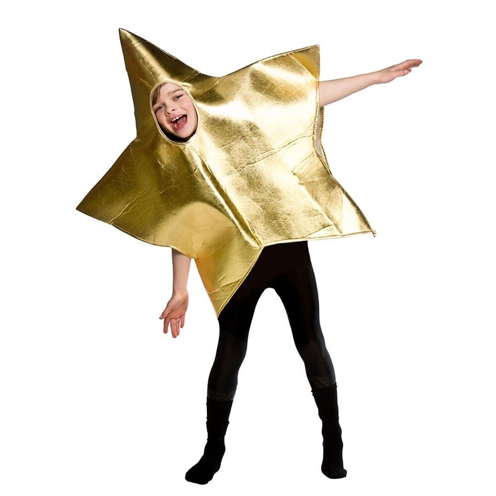 Christmas Star Childrens Nativity School Play Xmas Fancy Dress Costume Gold Star