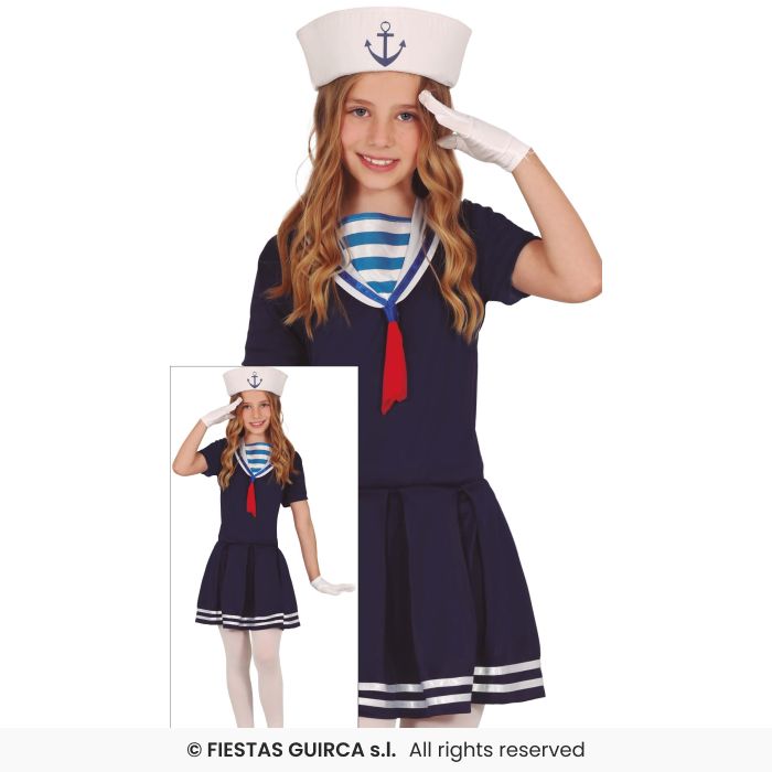 Sailor Girls Costume Navy Sailors Occupations Fancy Dress Outfit Kids Age 3-12