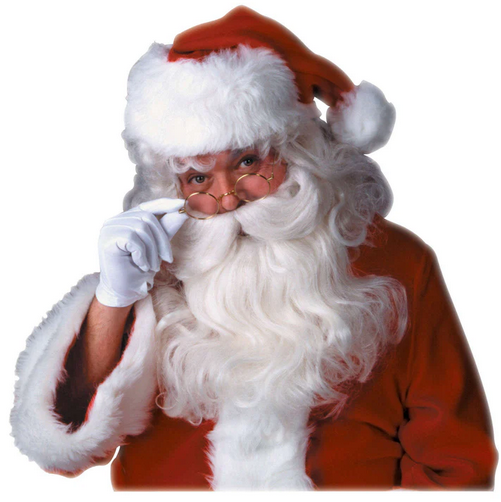 Santa Beard & Wig Set Deluxe Father Christmas Santa Claus Fancy Dress Beard & Wig