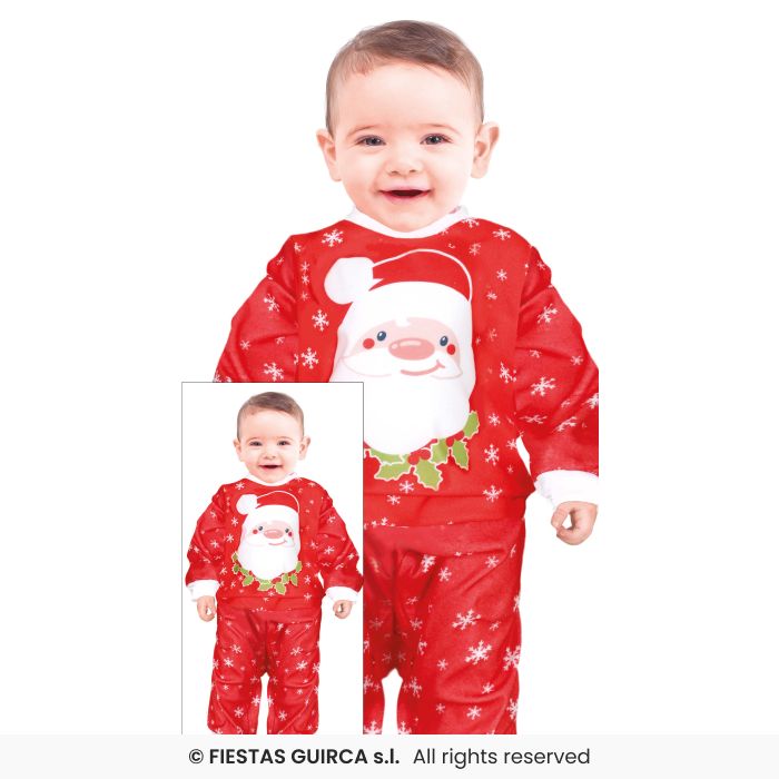 Santa Pyjamas Kids Christmas PJ's Toddlers Santa Claus Fancy Dress Outfit Age 1-2