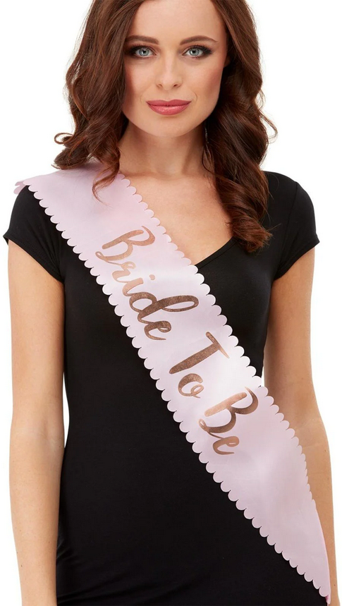 Hen Night Sash Bride To Be Pink & Rose Gold Hen Party Accessory