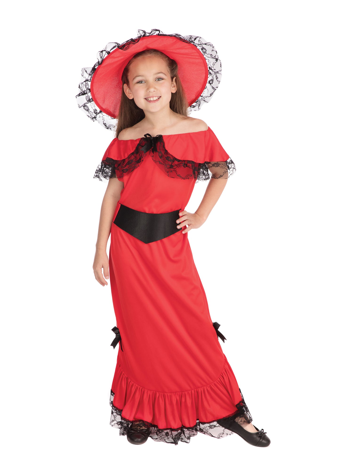 Childrens Scarlet O Hara Costume Girls Victorian Fancy Dress Book Week Outfit