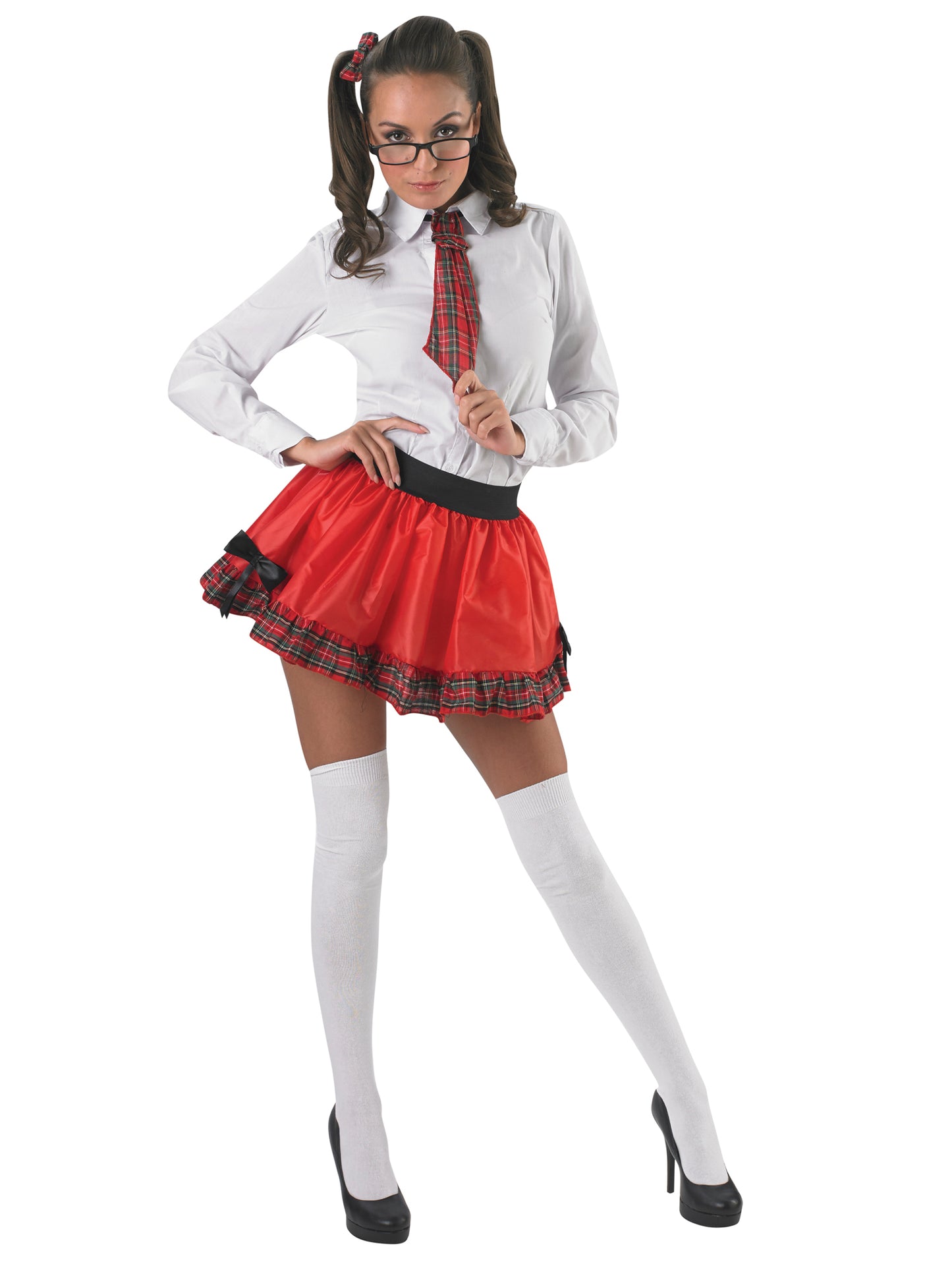 School Girl Tutu Kit Ladies Naught Schoolgirl Fancy Dress Accessory Kit