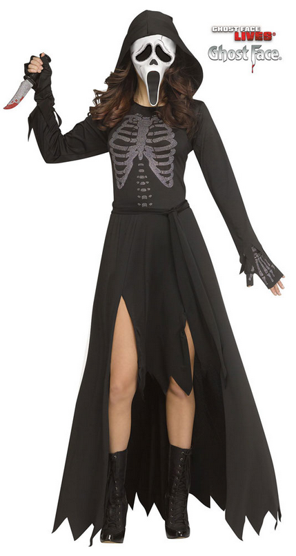 Ladies Skele-Stone Ladies Ghost Face® Scream Halloween Fancy Dress Costume