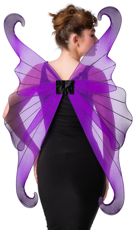 Dark Fairy Wings Ladies Halloween Fancy Dress Butterfly Purple + Black Kingdom Fancy Dress Dark Fairy Wings Ladies Halloween Fancy Dress Butterfly Purple + Black Kingdom Fancy Dress