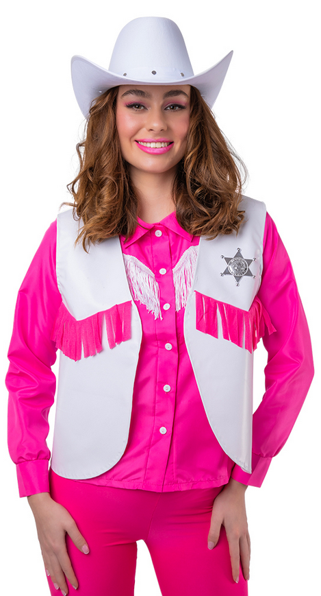 Cowboy Waistcoat Adults Western Wild West Cowgirl Fancy Dress Accessory