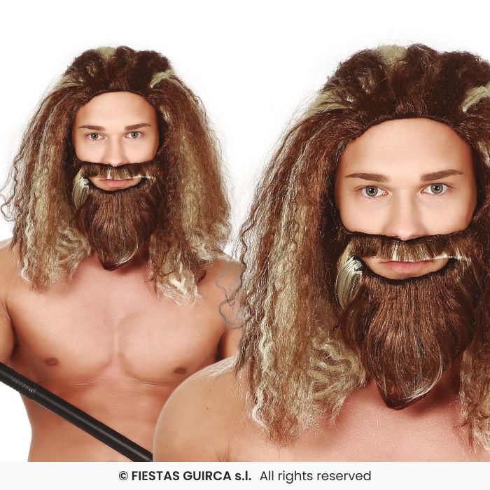 Sea Hero Wig Adults Curly Medieval Viking Warrior Wig Fancy Dress Accessory