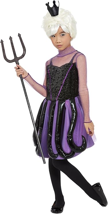 Evil Sea Witch Girls Halloween Fancy Dress Costume Age 10-12