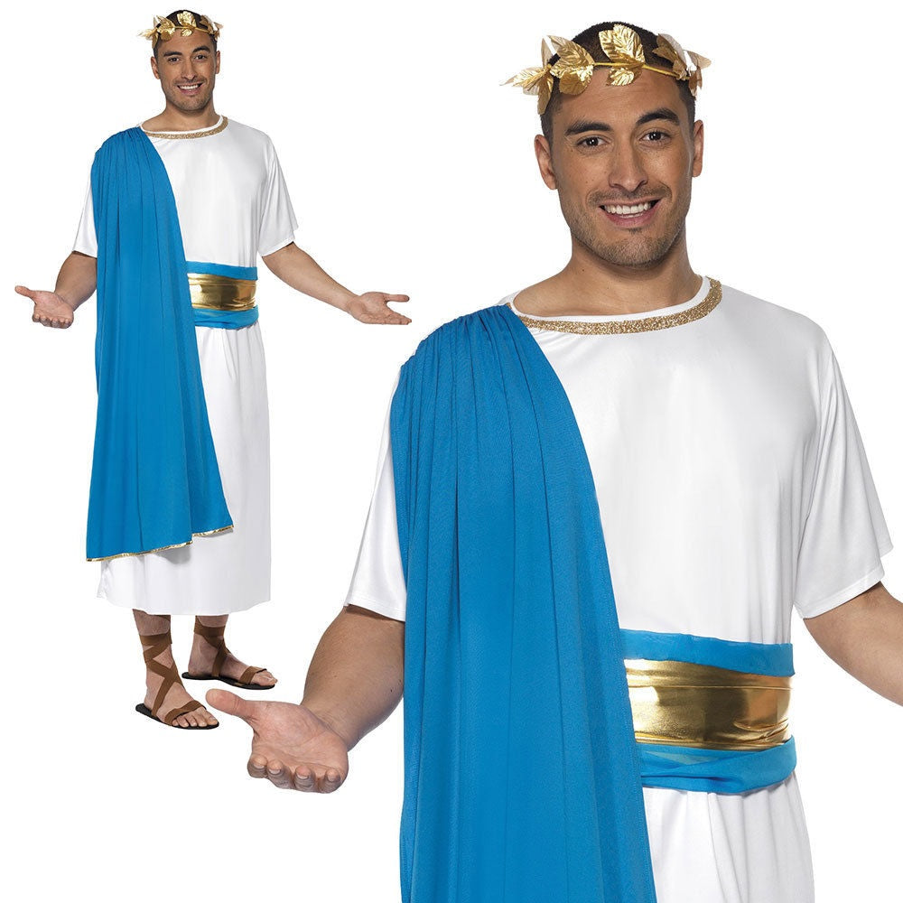 Roman Senator Costume Julius Caesar Toga Mens Fancy Dress Outfit M L