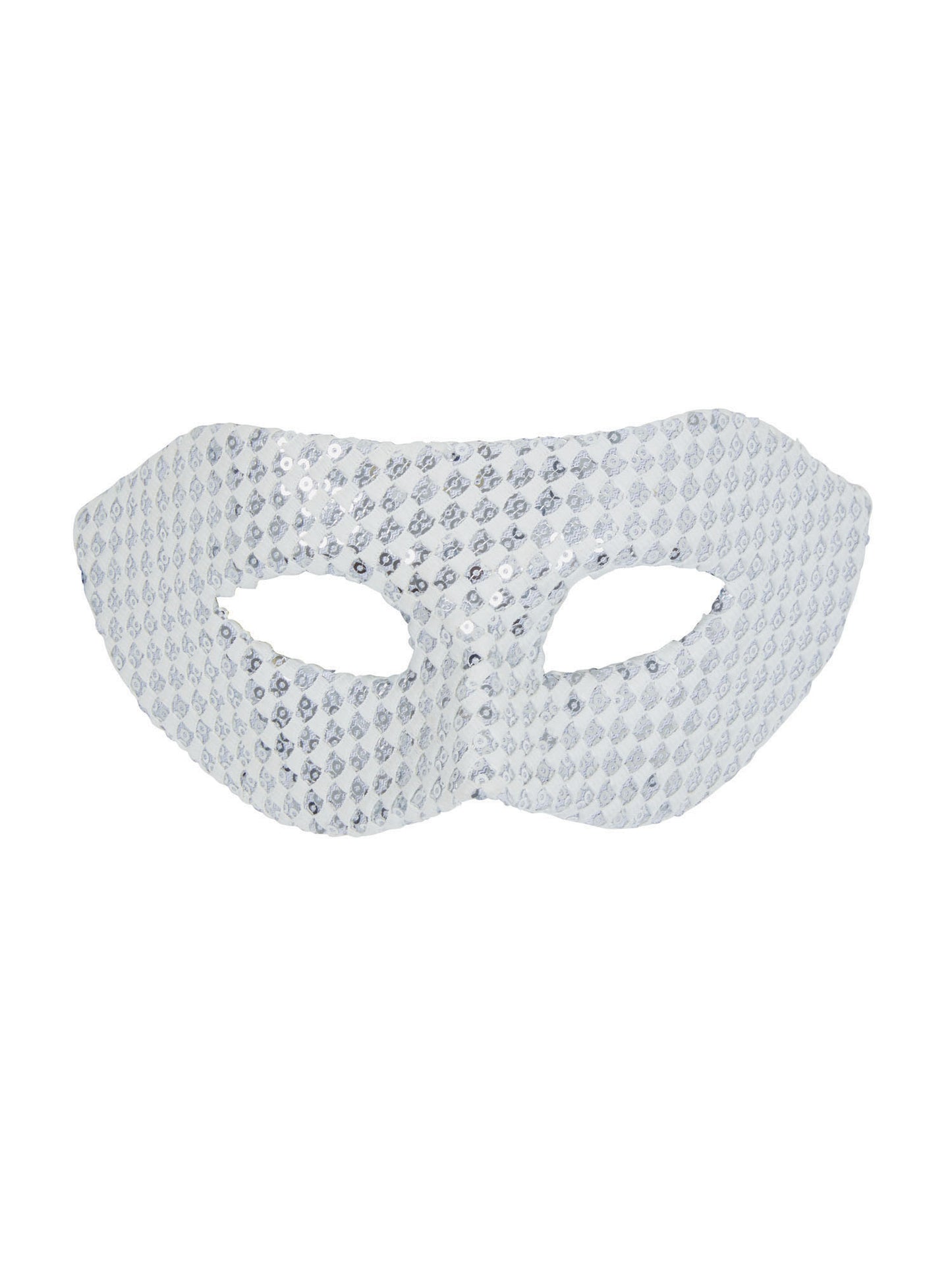 White Sequin Eyemask Adults Masked Ball Fancy Dress Accessory Opera Masquerade