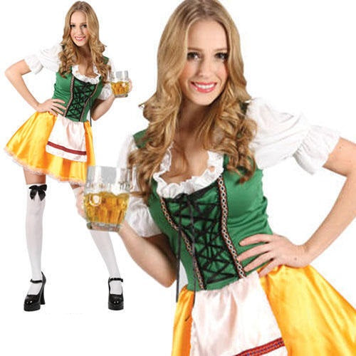 German Beer Festival Oktoberfest Tavern Wench Ladies Fancy Dress Costume Sexy