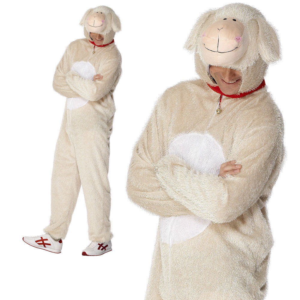 Adult Lamb Sheep Costume Mens Animal Farm Easter Funny Fancy Dress Outfit