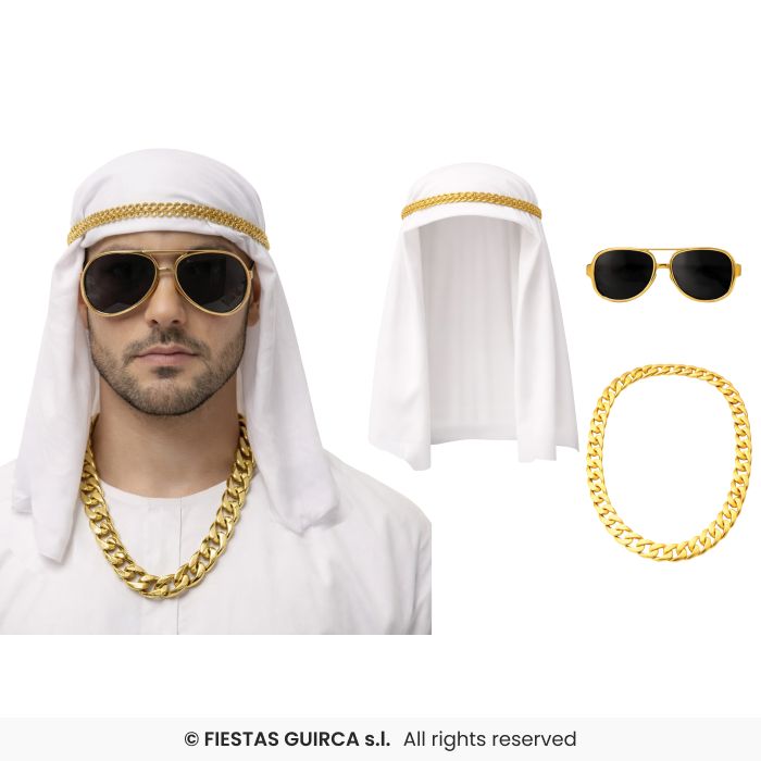 3 Piece Sheik Set Adults National Dress Fancy Dress Accessory Kit