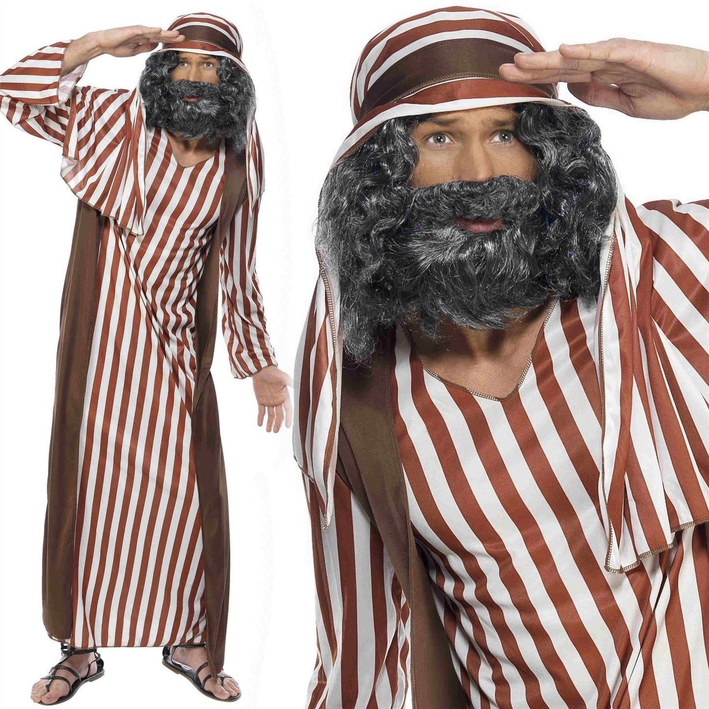 Shepherd Costume Mens Nativity Play Christmas Fancy Dress Costume Medium