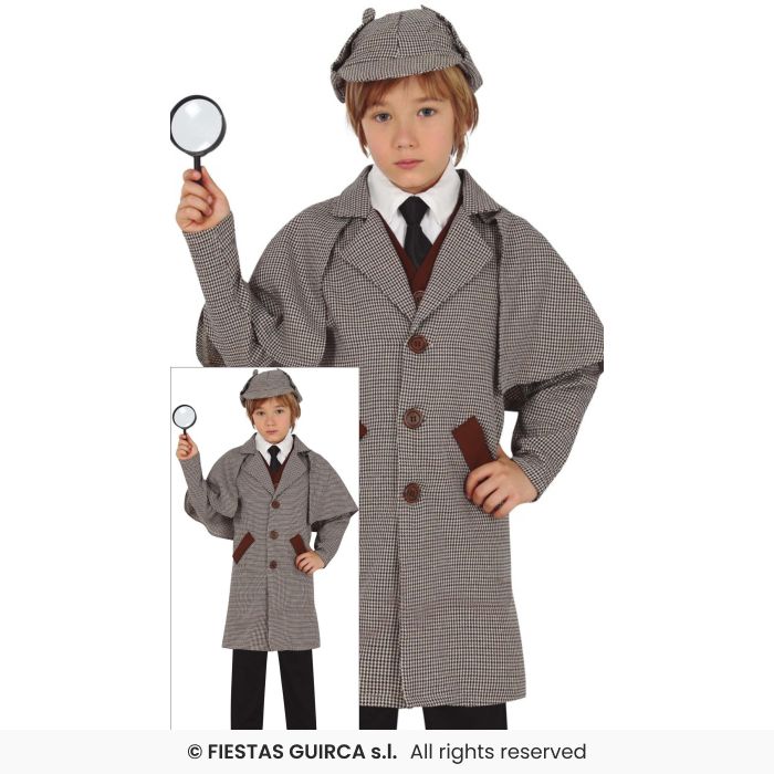 Detective Costume Sherlock Childrens Book Day Fancy Dress Outfit Boys Girls Age 5-12