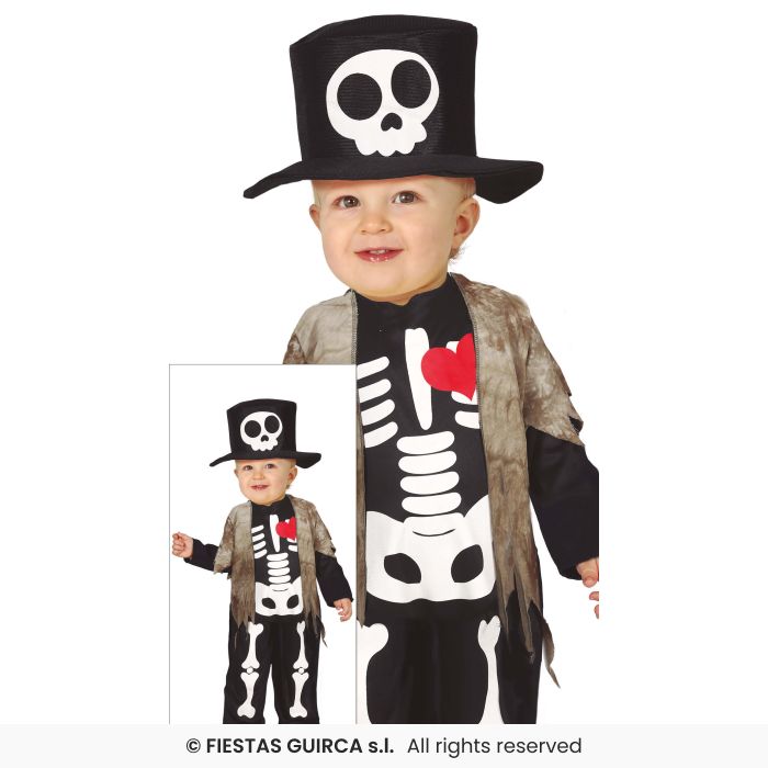 Little Skeleton Day Of The Dead Skelebones Toddlers Fancy Dress Costume Age 1-3