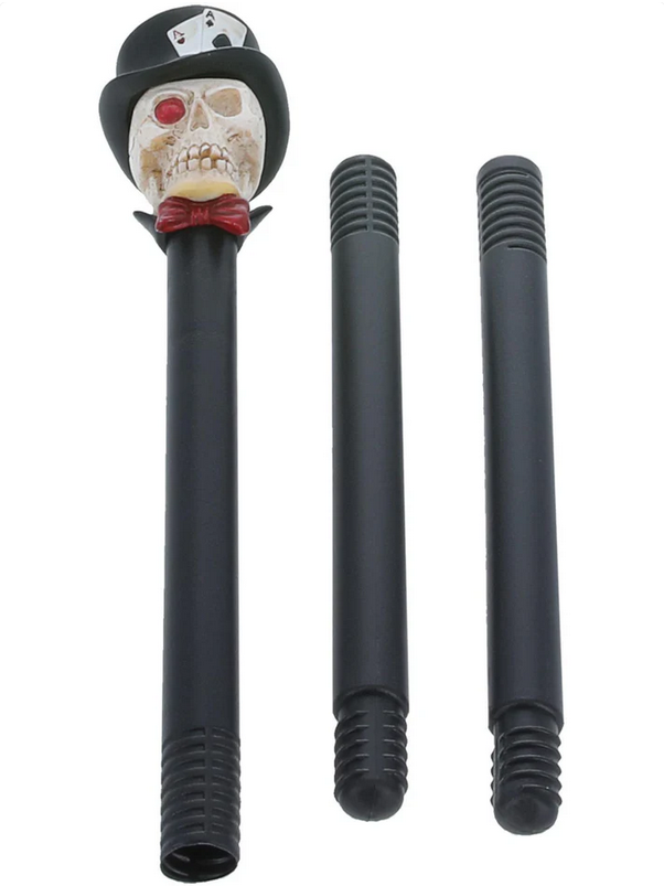 Extendable Voodoo Skull Cane Adults Fancy Dress Accessory Halloween Prop