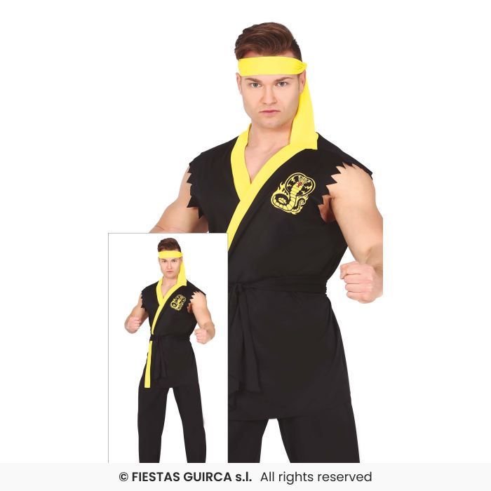 Snake Fighter Mens Ninja Martial Arts Fancy Dress Costume Adults M-XL