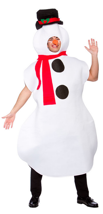 Snowman Costume Christmas Novelty Fancy Dress Outfit Nativity Play Mens Ladies