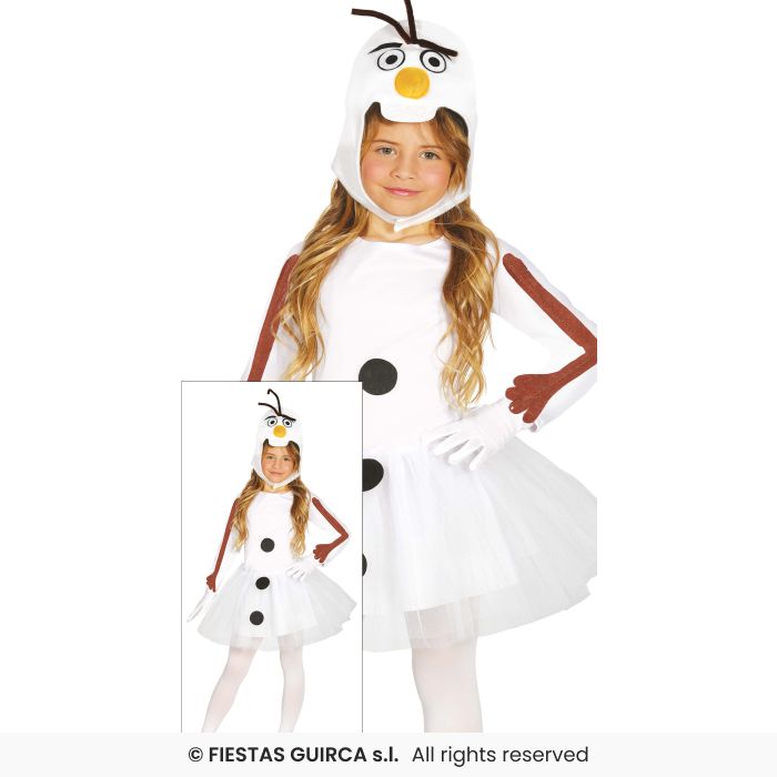 Girls Deluxe Snowman Fancy Dress Christmas Nativity Play Outfit Kids Age 3-12