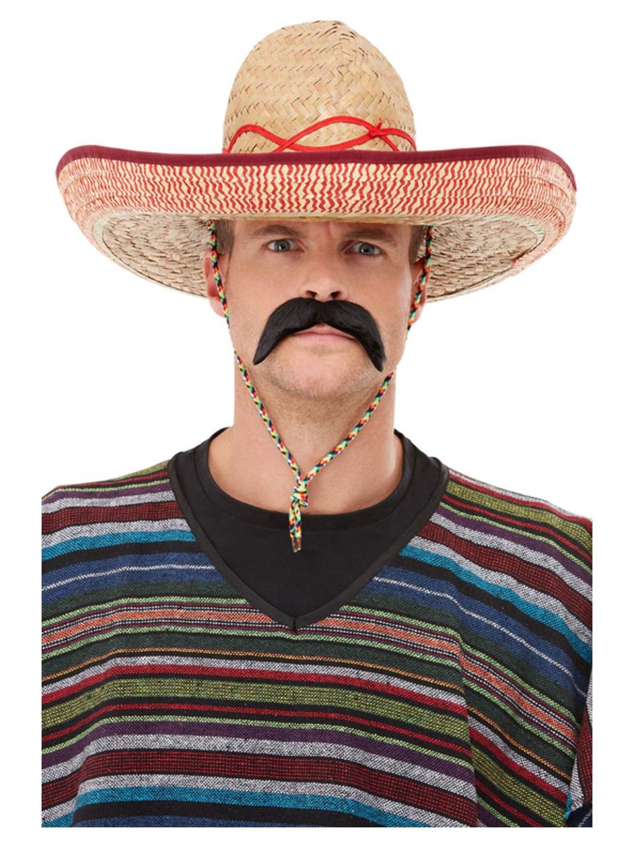Mexican Sombrero Adults Large Straw Bandit Hat One Size Costume Fancy Dress