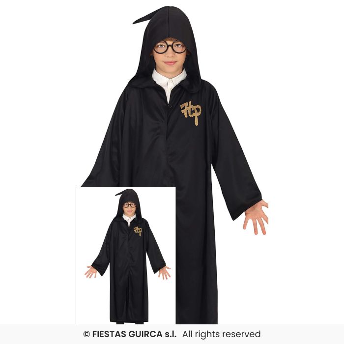 Sourcerers Apprentice Kids Halloween Harry Robe Black Magician Fancy Dress Age 3-12
