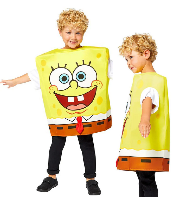Spongebob Kids Official Cartoon Fancy Dress Costume Book Day Boys Girls Age 8-12