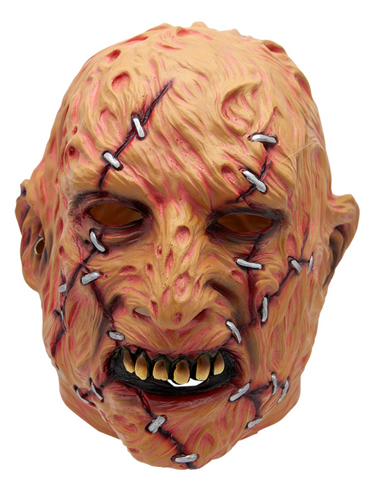 Stitched Stalker Latex Mask Adults Halloween Fancy Dress Accessory Burned Face