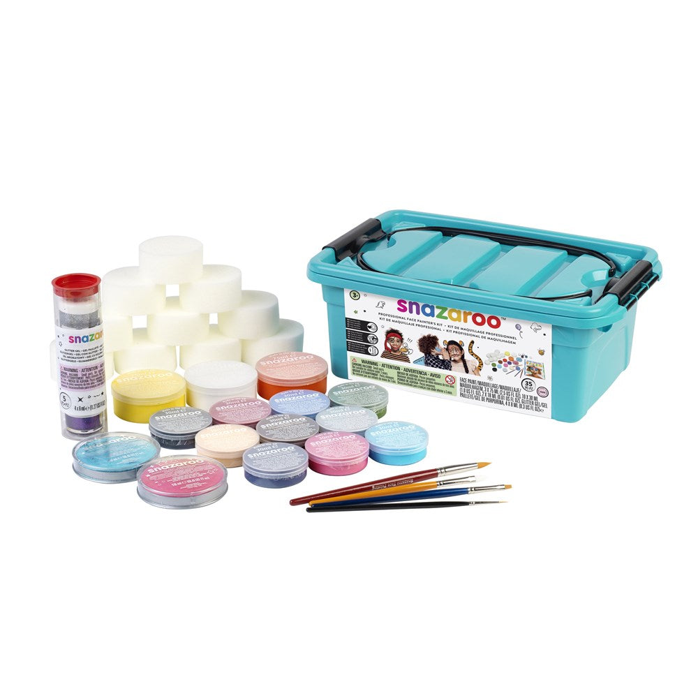 Snazaroo Face Painting Kit Super Deluxe Brushes Sponges Face Paint Adults Kids
