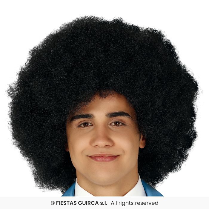 Black Super Afro Fancy Dress Accessory 60s 70s Retro Disco Wig Mens