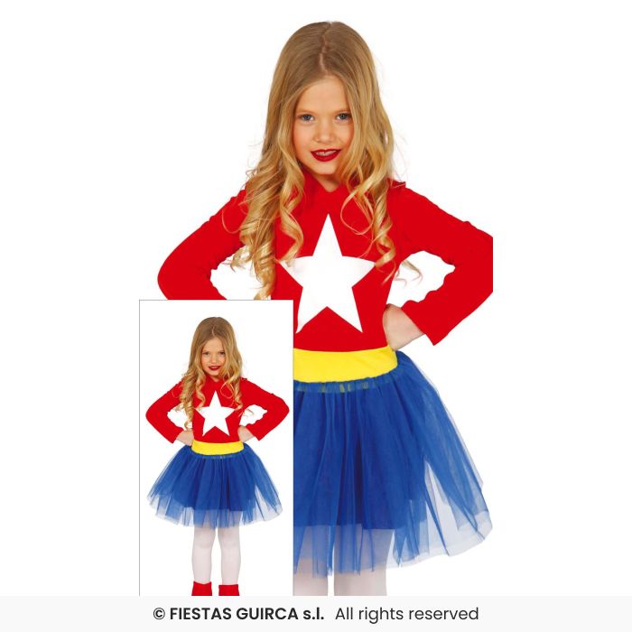Supergirl Costume Kids Fancy Dress Outfit Girls Superhero Outfit Age 3-12