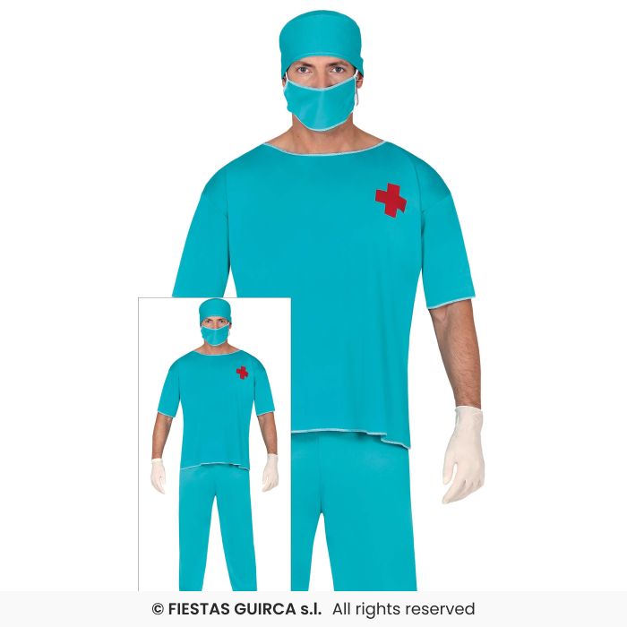 Mens Surgeon Costume Adults Nurse Outfit Scrubs Fancy Dress Outfit Doctor M-XL