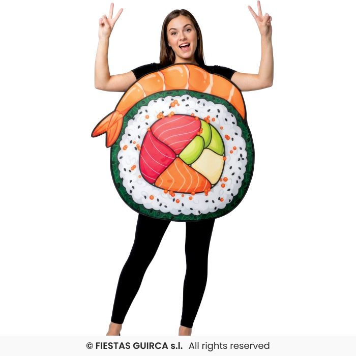 Sushi Costume Mens Ladies Novelty Japanese Food Fancy Dress Outfit