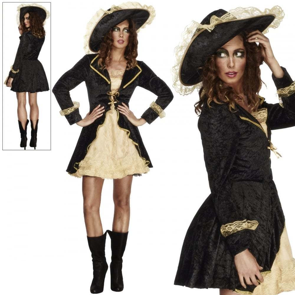 Pirate Swashbuckler Costume Womens Ladies Buccaneer Sexy Fancy Dress New