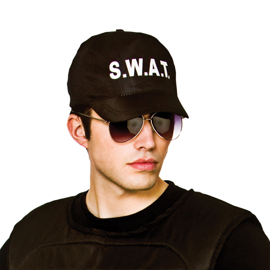 Police Officer Swat Hat FBI Adults Fancy Dress Accessory Mens Ladies New