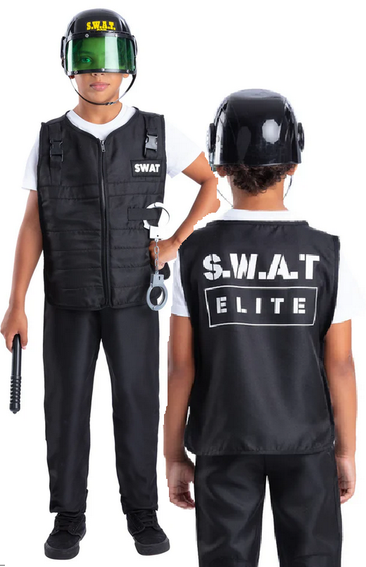 Swat Costume Kids Policy Officer Boys Fancy Dress Instant Kit Kids Outfit
