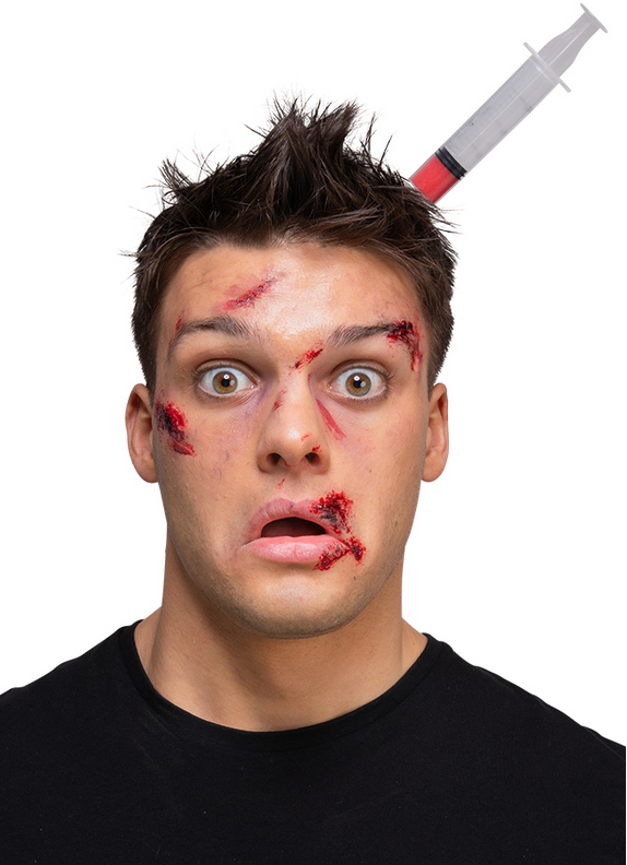 Halloween Weapon On Headband Adults Fancy Dress Hammer Axe In Head Prop