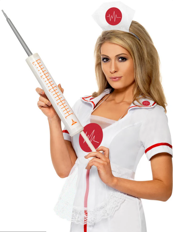 Jumbo Syringe Mens Ladies Doctors & Nurses Halloween Fancy Dress Prop
