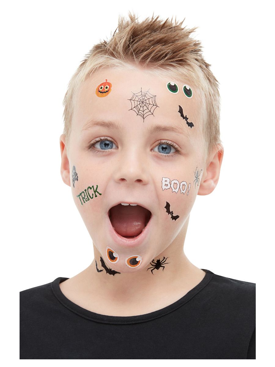 Trick or Treat Halloween Tattoos Childrens Face Tattoos Adults Unisex Fancy Dress Accessory