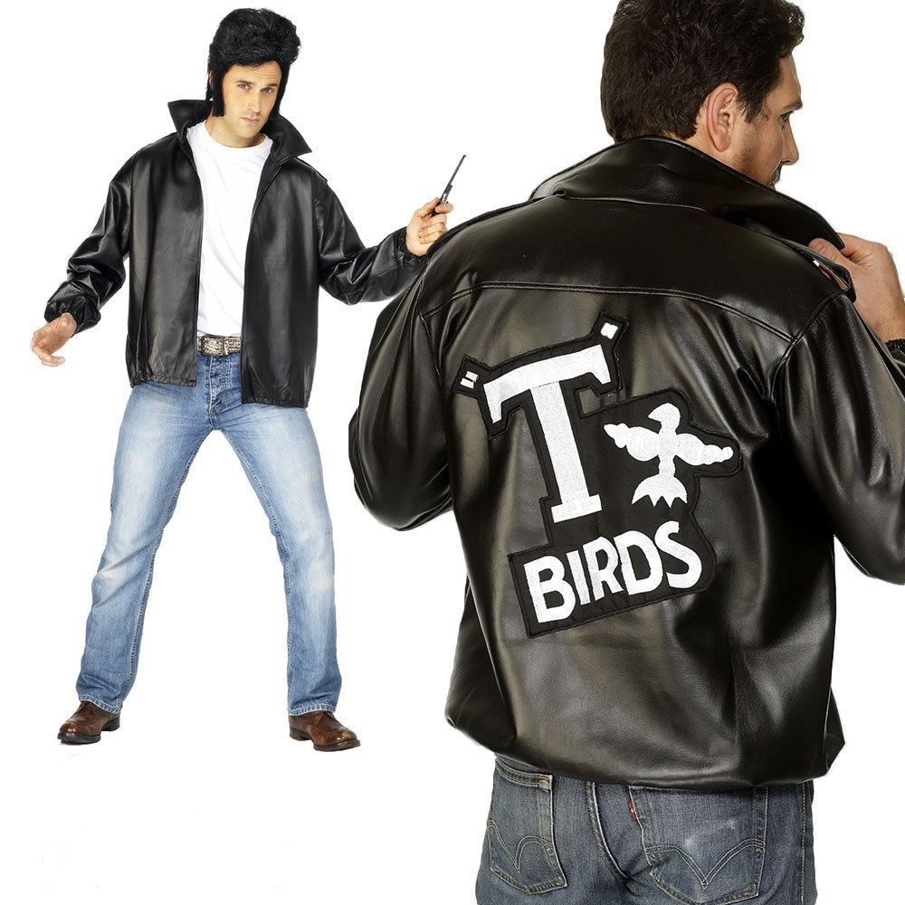 Grease T-Bird Jacket Mens Danny T Bird 1950s 50s Fancy Dress Costume Outfit
