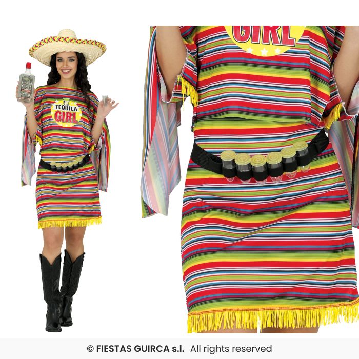 Tequila Girl Ladies Fancy Dress Costume Bar Worker Girls Fancy Dress Outfit