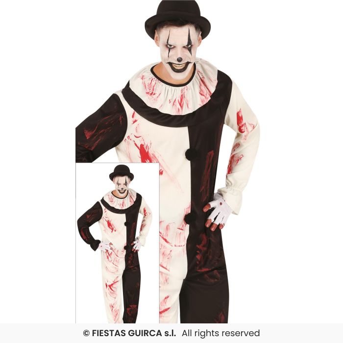 Mens Terrifying Clown Clown Adults Halloween Fancy Dress Costume S-XL