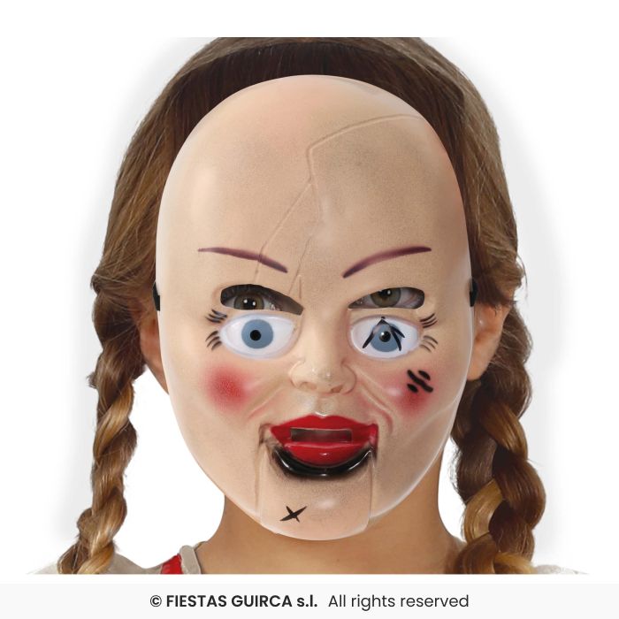Terror Doll Mask Girls Scary Porcelain Doll Fancy Dress Halloween Mask Adults