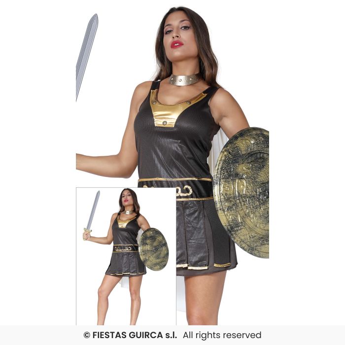 Thrace Warrior Lady Womans Roman Solider Fancy Dress Medieval Costume UK 8-18