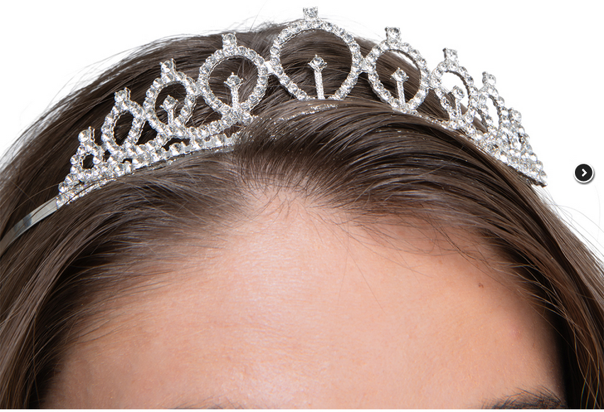 Silver Tiara Diamante Queen Princess Fancy Dress Accessory Adults Ladies