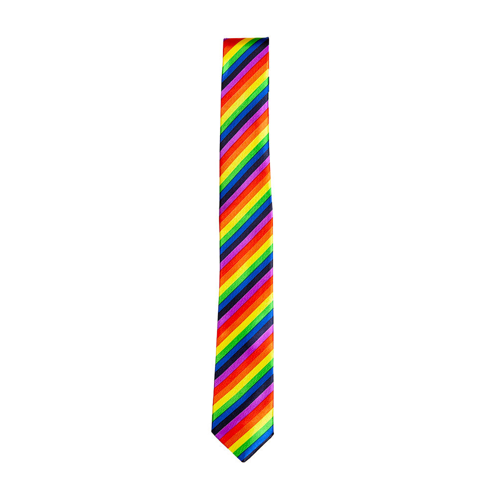Multi Coloured Tie Adults Mens Ladies LGBT Pride Fancy Dress Accessory Wedding