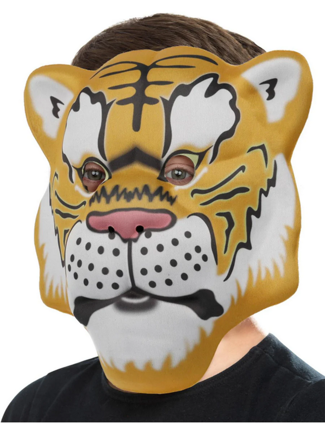 Tiger Mask Kids Zoo Animal Fancy Dress Book Day Accessory Boys Girls Face Mask